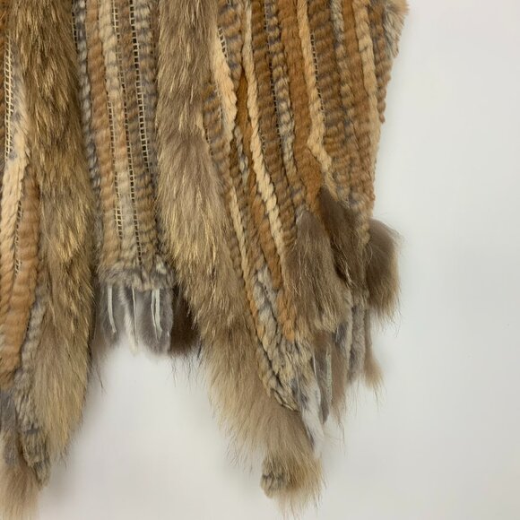 Dolce Cobo Rabbit Raccoon Fur Fringe Vest BOHO Western Mob Wife Sz 2X - Picture 5 of 16